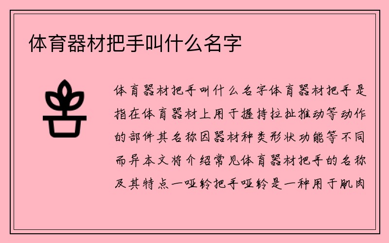 体育器材把手叫什么名字