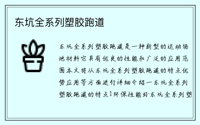 东坑全系列塑胶跑道