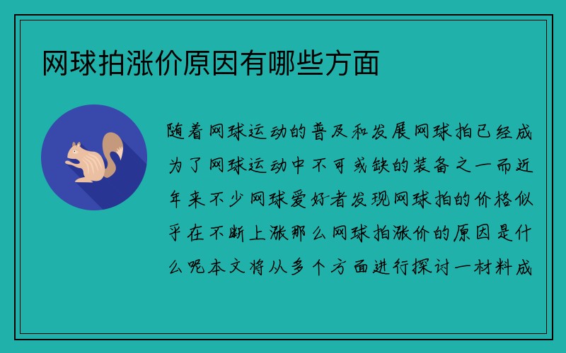 网球拍涨价原因有哪些方面