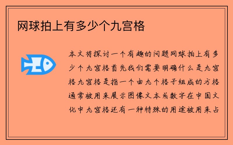 网球拍上有多少个九宫格