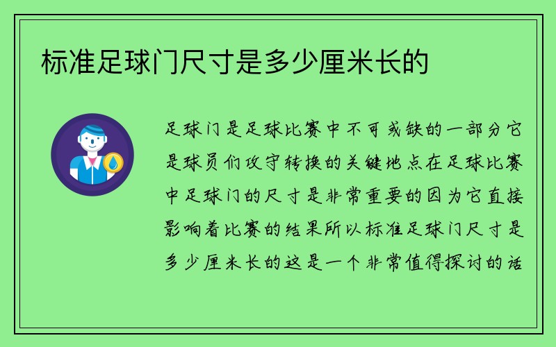 标准足球门尺寸是多少厘米长的