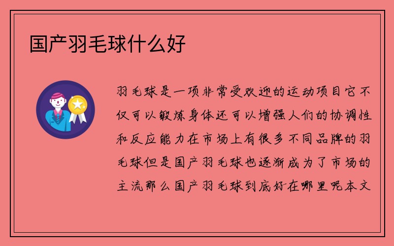 国产羽毛球什么好